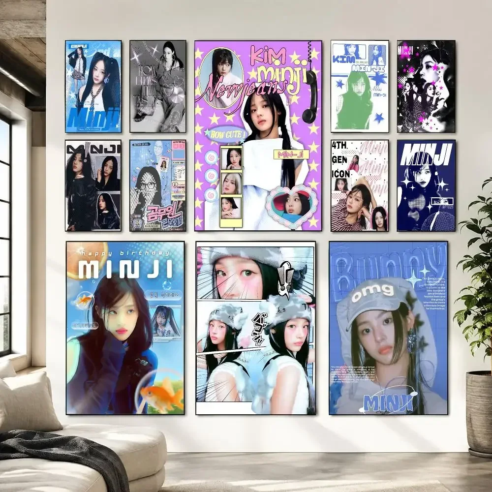 Best Seller Idol M-Minji Painting Calligraphy Canvas Wall Art Living Room Bedroom Hallway ClearPrint Non-Fading&Gift