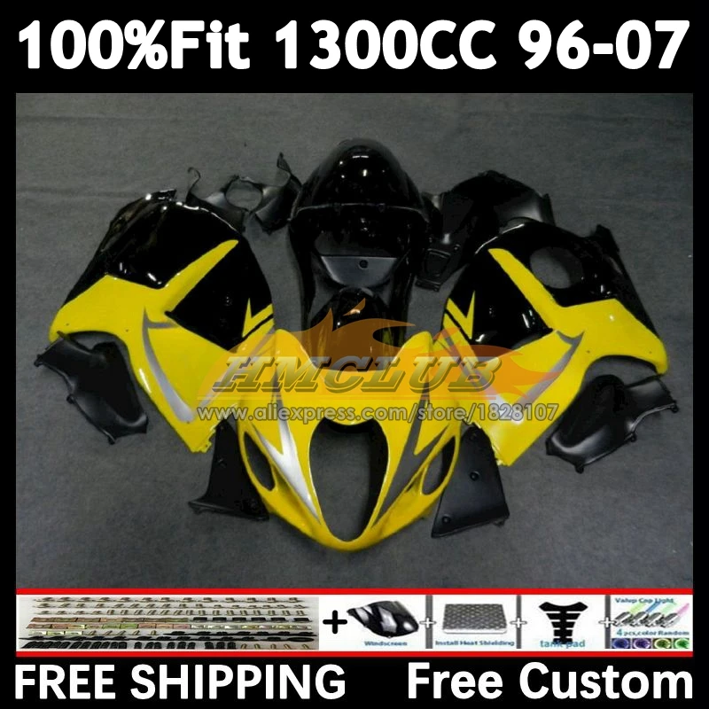 Fairing For SUZUKI black yellow GSXR1300 1300 Hayabusa 1996 1997 1998 1999 2000 37No.86 GSXR-1300 2001 2002 2003 2005 2006 2007