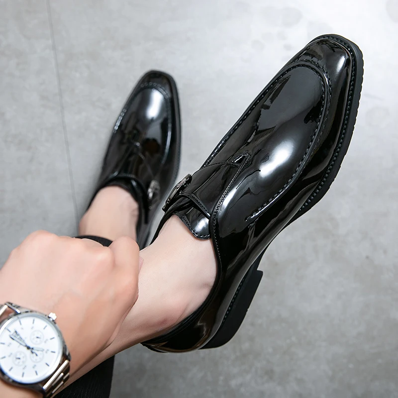 

Designer Penny Loafter Men's Black Bronw Patent Leather Casual Shoes Formal Wedding Dress Homecoming Footwear Zapatos Hombre