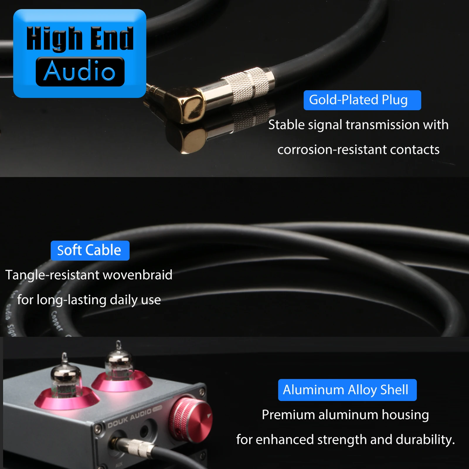 Preffair 4N OFC Straight 3.5mm Male to Elbow 3.5mm Male Cable Durable Practical Multi-functional Right Angle Audio AUX cable