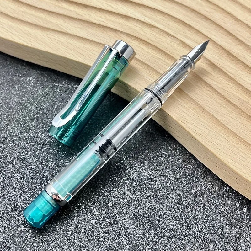 

Перьевая ручка с поршневым механизмом, 14 цветов, перо EF/F, пластиковая, с серебряным зажимом, PK Hongdian Lanbitou 3059, канцелярские товары для офиса и школы