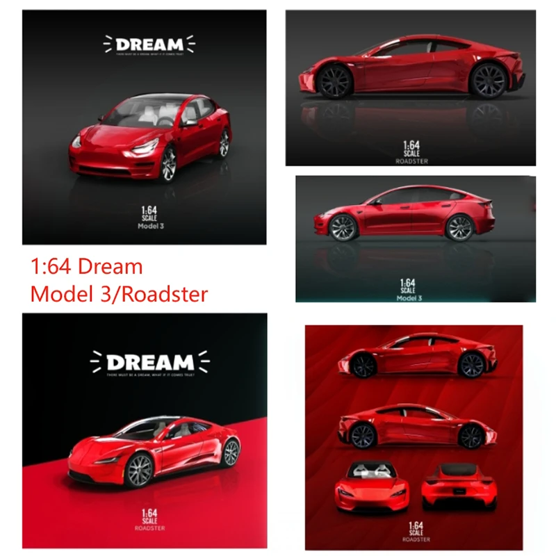 

TimeMicro1:64 Dream Roadster Concept Модель автомобиля/Мечта 3, металлический красный, имитация сплава, модель автомобиля, статическая коллекция, праздничные подарки, игрушки