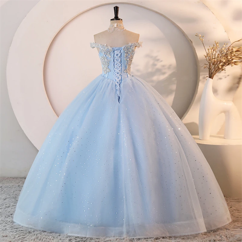 Cheap Party Dress Shiny 15 Quinceanera Dresses Ball Gown Prom Gown 15 Year Old Dresses For Quinceanera With Choker Customized