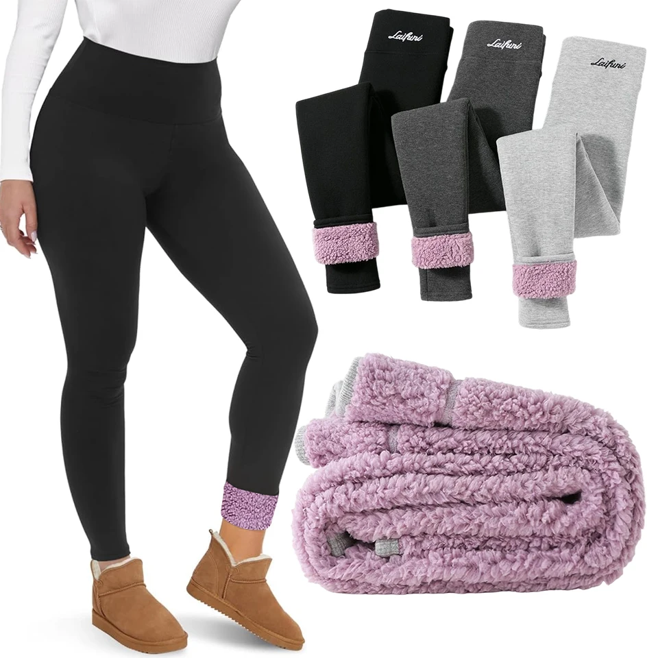 Fleece Lined Themal Leggings Thermo Pants Warm Thick Tights Fleece Pantyhose Leg Warmers Cold Resistance Go Outdoors for Winter