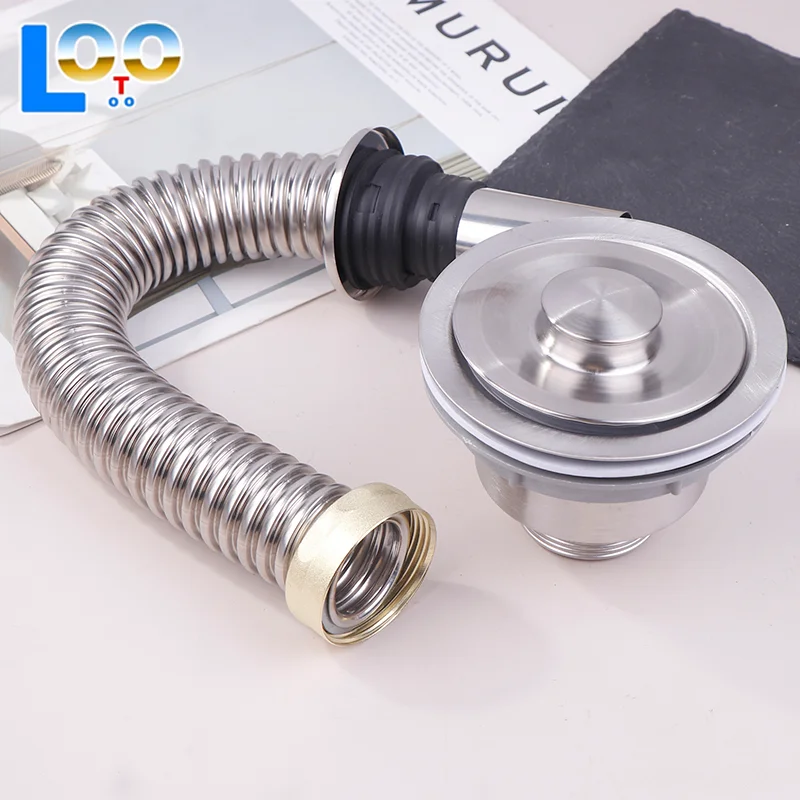 40/60 см кухонная раковина, сифон, слив для мусора, гибкая труба, шланг из нержавеющей стали, выдвижная дренажная трубка для ванной комнаты и дома