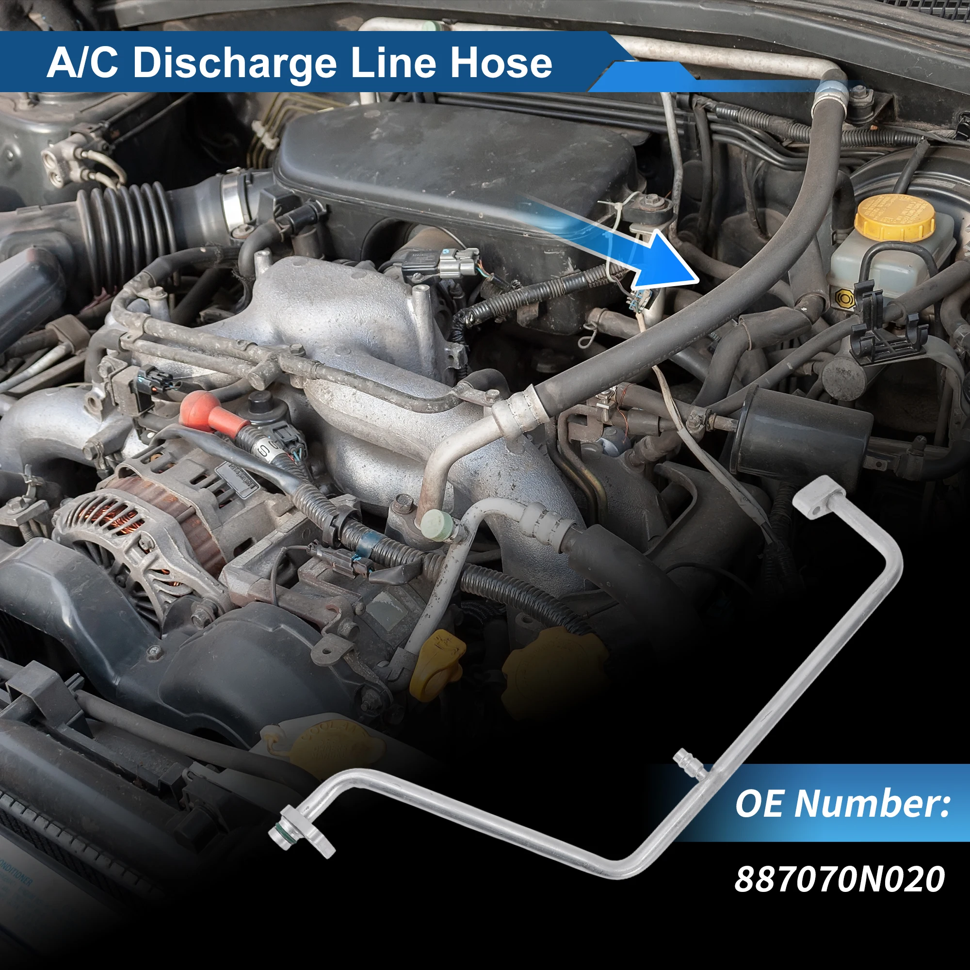 

Шланг для жидкости хладагента кондиционера UXCELL для Toyota Crown 2005-2025 No 887070N020