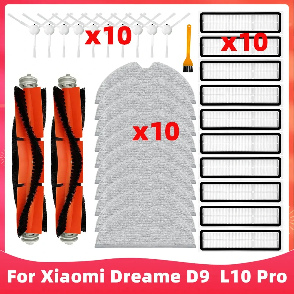 Compatible For Xiaomi Dreame D9, Dreame Bot L10 Pro, Trouver LDS Finder Main Side Brush Mop Hepa Filter Spare Parts Accessories