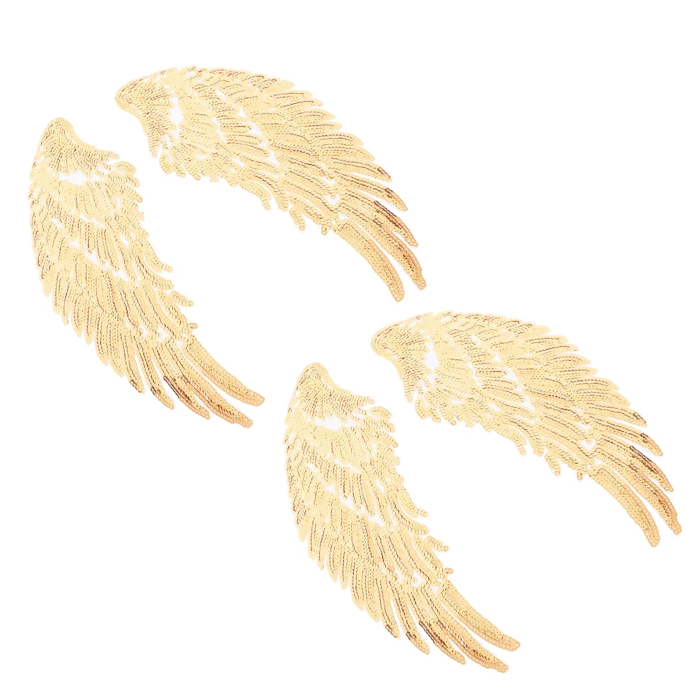 

Sequin Wing Patch Diy Clothing Applique Iron-On Clothes Decor Material Angel Wings Design For Garment Sewing Accessory