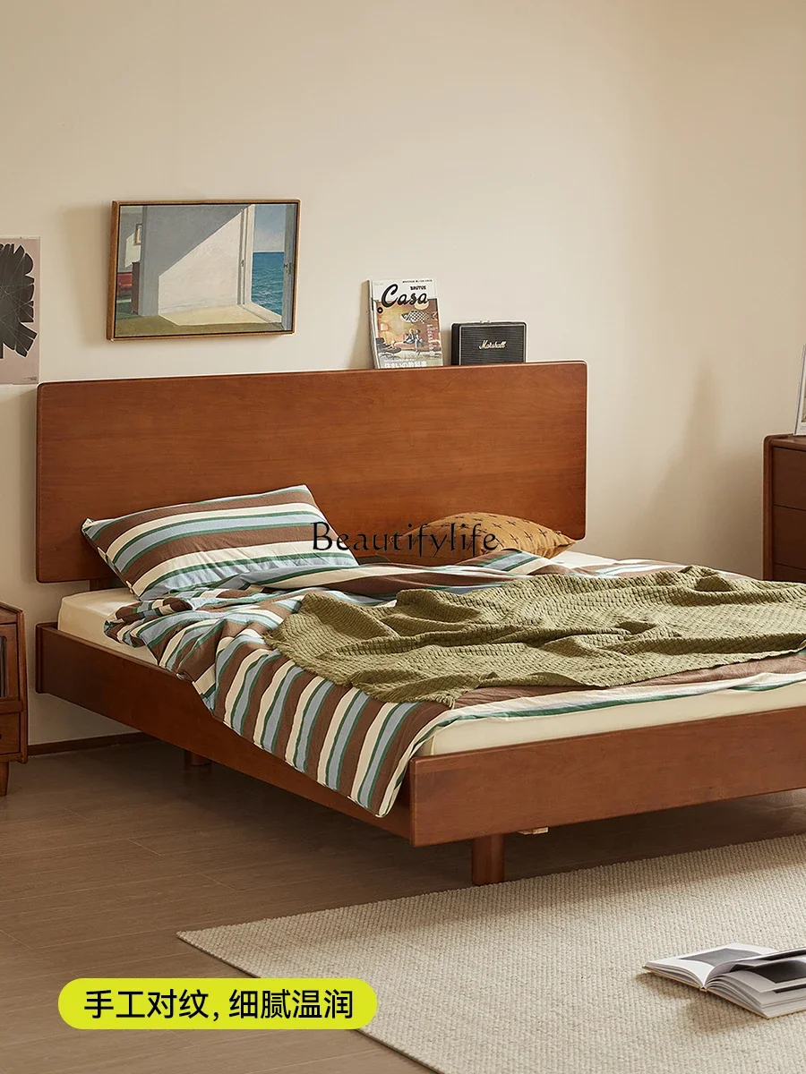 

yj21 yj31 Solid Wood Bed Floating Nordic Japanese Retro Double Bed Bedroom Furniture
