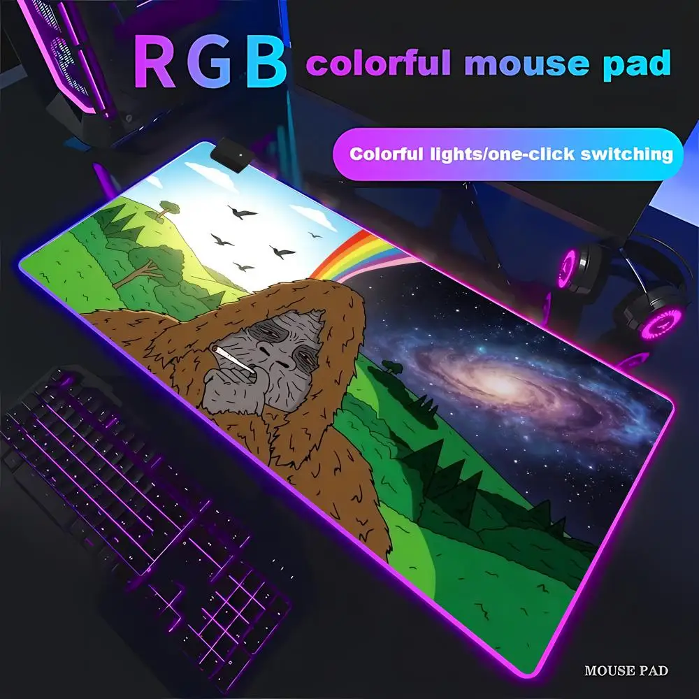 

Игровой коврик для мыши HYBXAXC с LED-подсветкой, эргономичный, с защитой от разливающихся краев, для дома и игр, RGB, для ПК, нескользящий, декоративный