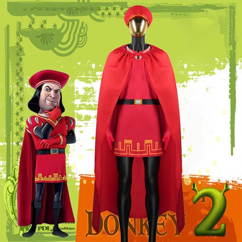 

Anime 6PCS Lord Farquaad Costume Lord Farquaad Costume Monster Shrek Lord Maximus Farquaad Costume Halloween Cosplay Costumes