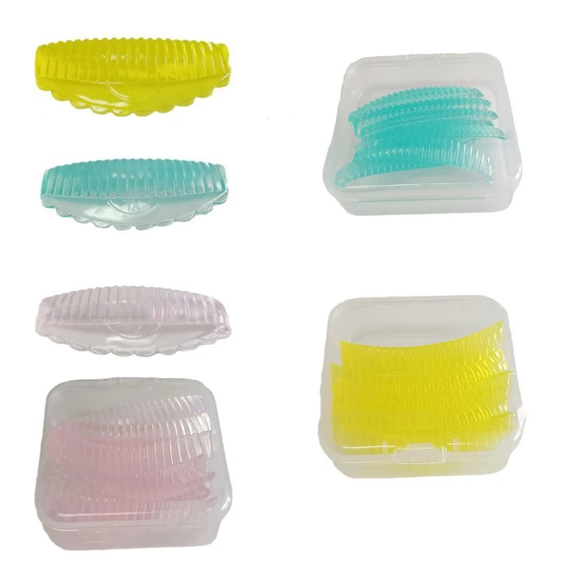 4Pairs Glue Free Silicone Eyelash Perm Pads 4 Sizes Sticky Lashes Rods Shield Lifting 3D Eyelash Curler Applicator Tools