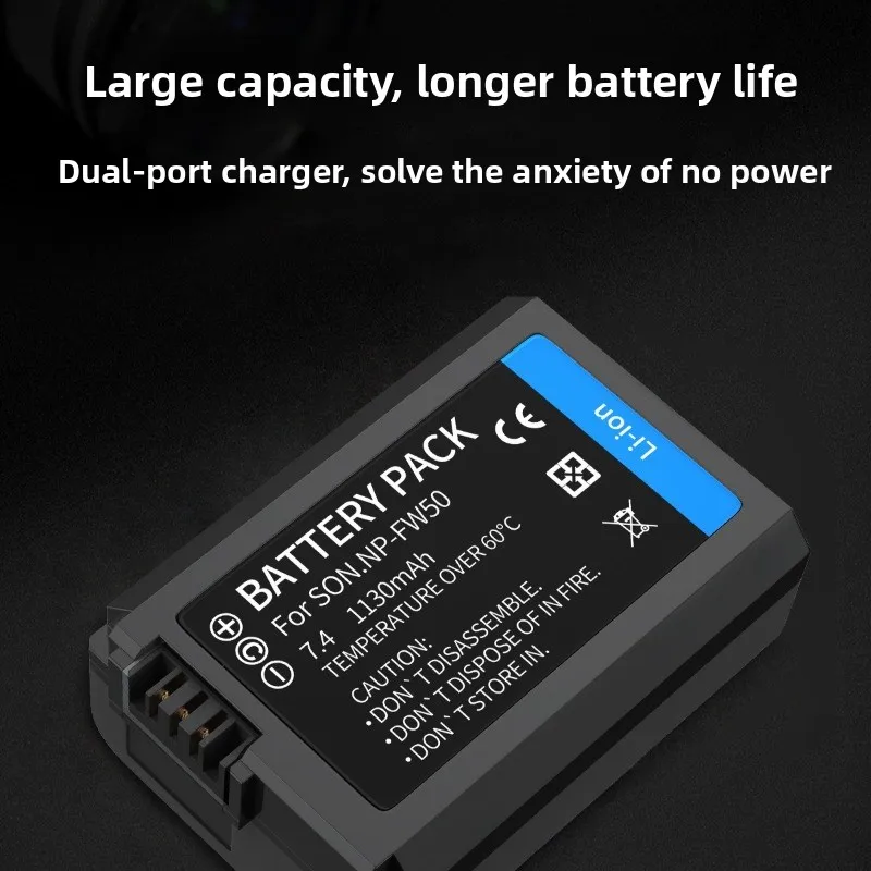 1130mAh 7.4V NP-FW50 Rechargeable Li-ion Replacement Battery for Sony NEX-3 NEX-5C NEX-C3 A33 A35 A55 Digital Camera