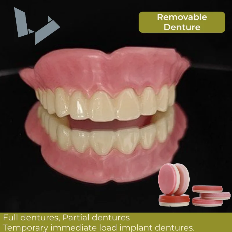 Double Layer PMMA Disc Full Denture PMMA Block Resin Cad Cam Material Bilayer PMMA Disc for Dental Lab