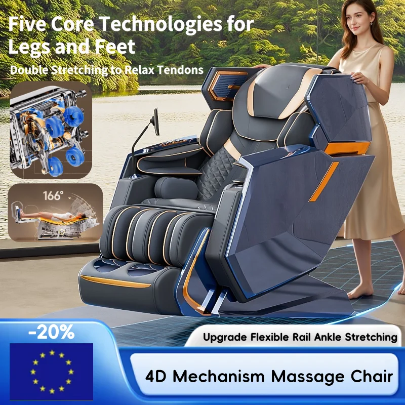 Luxury Electric Massage Chair Intelligent Multifunctional Fully Automatic Leisure Sofa Upgrade Flexible Rail Ankle Stretching