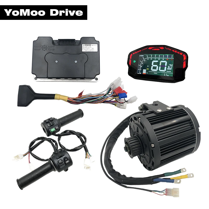 

QS138 4000W 90H 72V Peak 13KW PMSM Mid-Drive Motor with Fardriver ND72680 Controller and DKD Display T08 Throttle For E-Moped