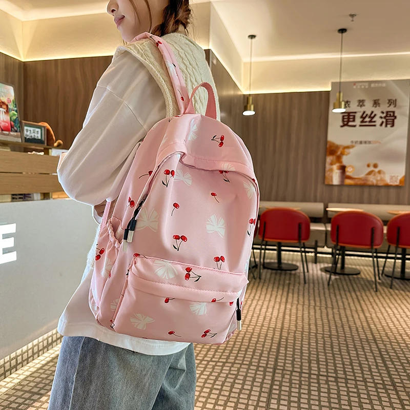 

Женская повседневная школьная сумка, универсальный рюкзак большой емкости с регулируемым ремешком, рюкзак с цветочным принтом, уличный рюкзак для кемпинга и пикника