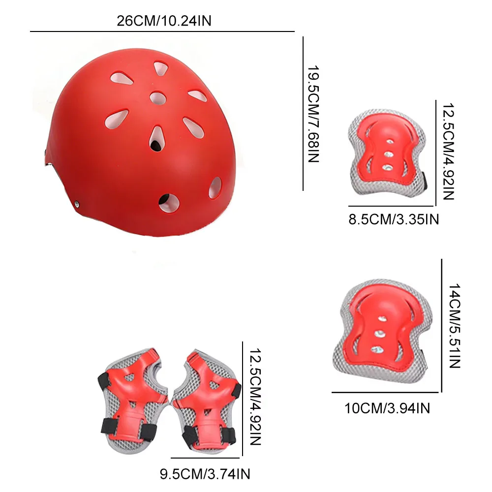 Kid Skating Protective Gear Set Sktaeboard Helmet Knee and Elbow Pads with Wrist Guards for Inline Roller Skating