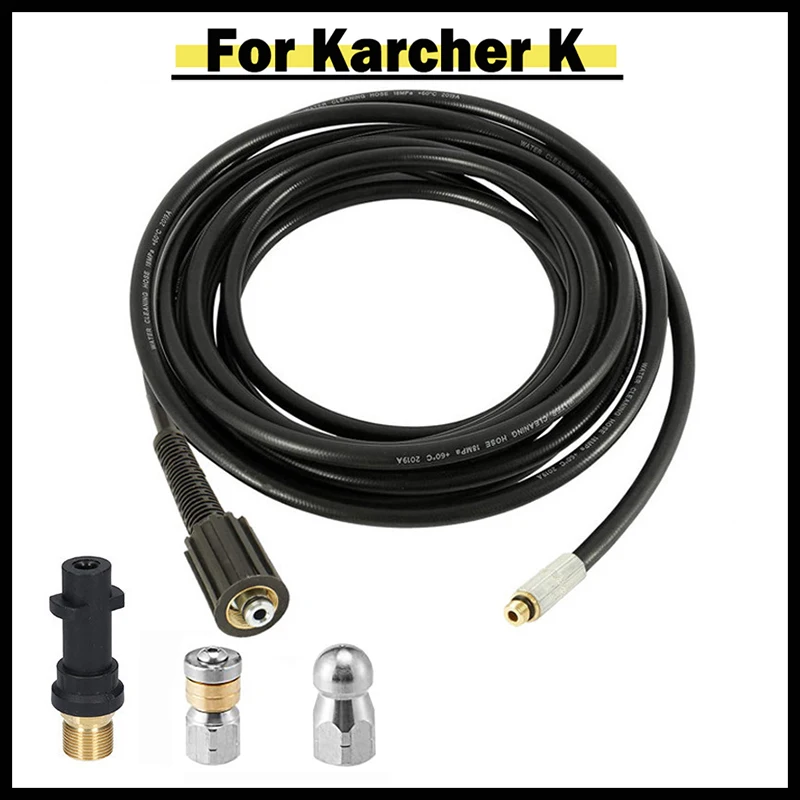 Sewer Drain Water Cleaning Hose Pipe Cleaner Kit Female M22 to1/4 Rotating Jet Nozzle for Karcher High Pressure Washer Hose