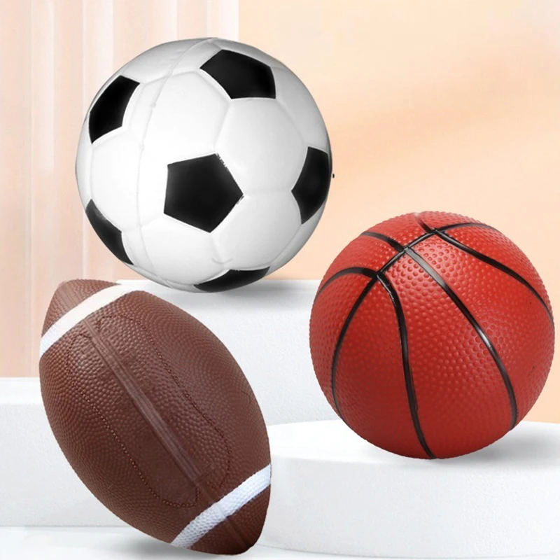1/3PCS Mini Balls Football Basketball Rugby Colorful Inflation Ball Exercise Props Pets Chasing Games Interactive Activities ZYF