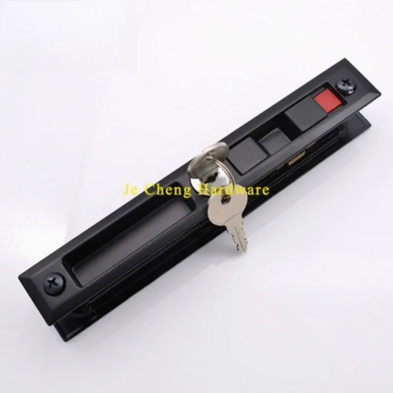 Glass Sliding Door Locks Aluminum Alloy Invisible Lock Patio Kitchen Living Room Bathroom Double Hook Lock Furniture Hardware
