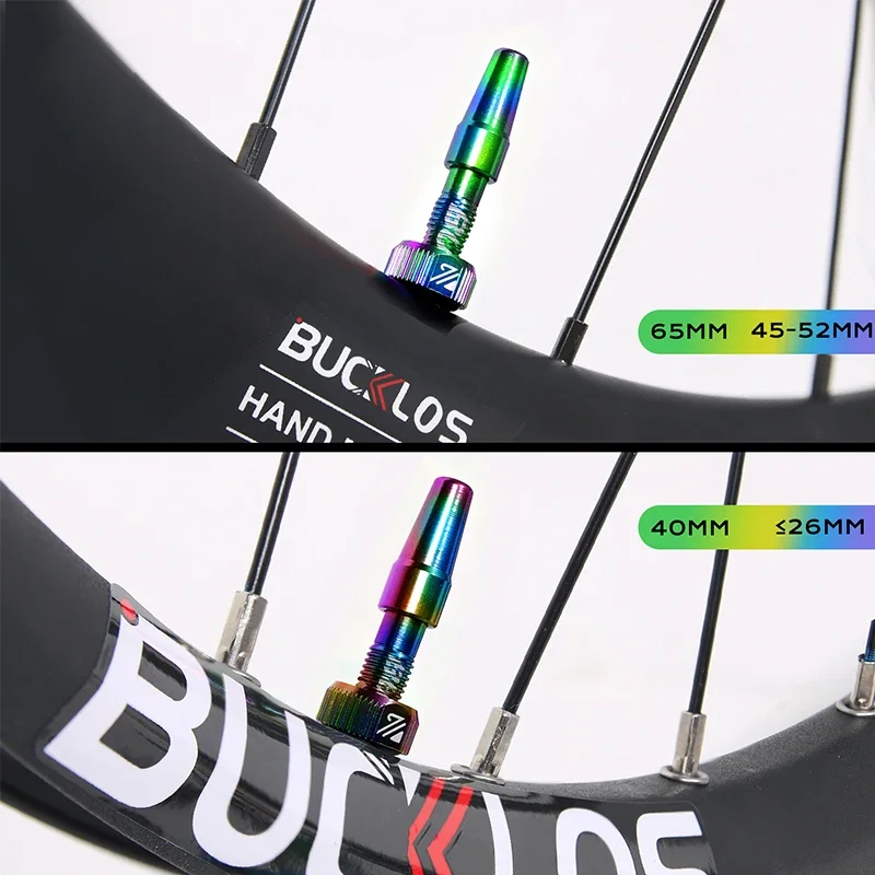 BUCKLOS Bicycle Presta Tubeless Valve 40mm 44mm 55mm 60mm F/V Road Bicycle Rim Valve Aluminum Alloy Bike Valves Cycling Parts