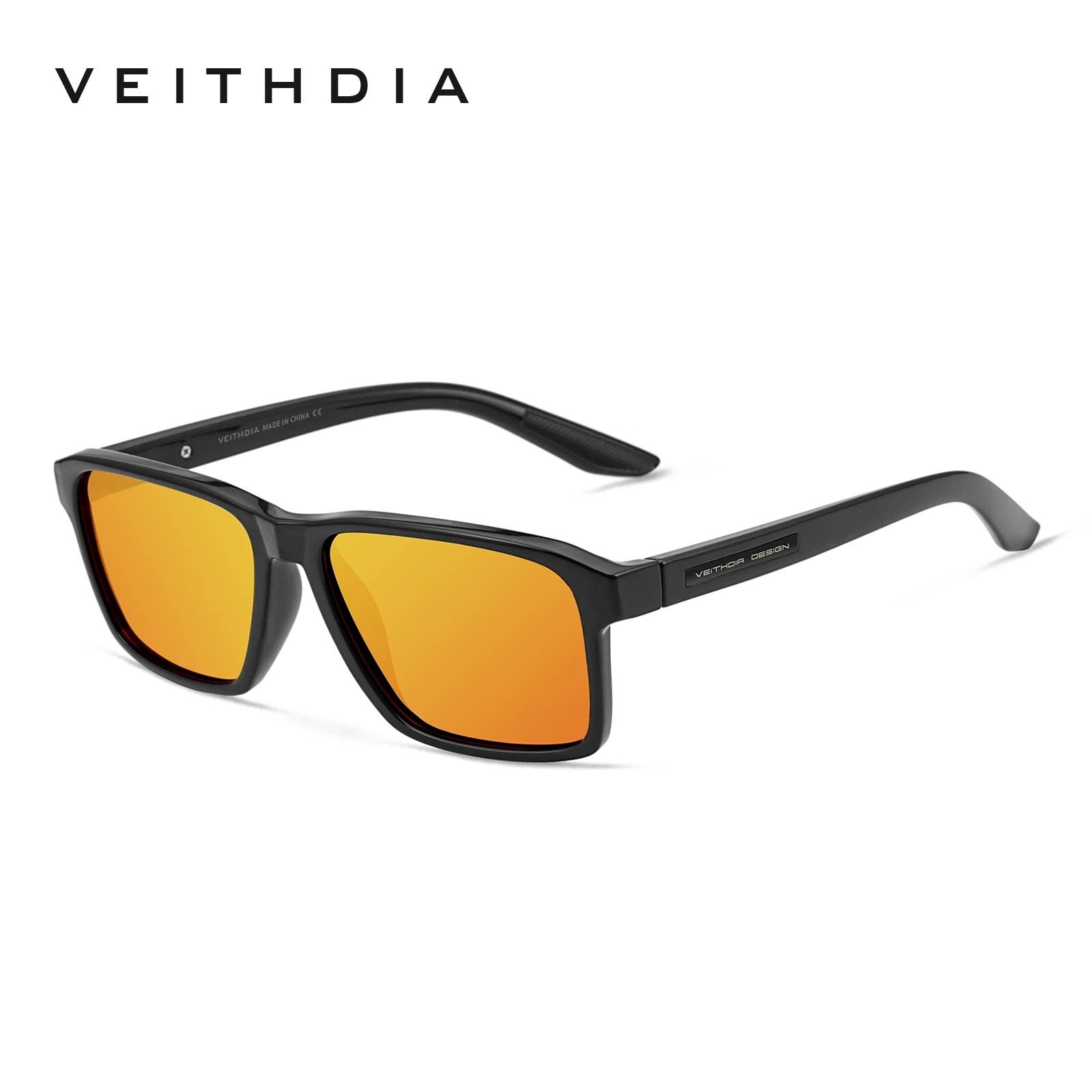 VEITHDIA Polarisierte UV400-Sonnenbrille, modische photochrome Spiegellinse mit Farbverlauf, Sport- und Fahrbrille für Männer und Frauen, X7919