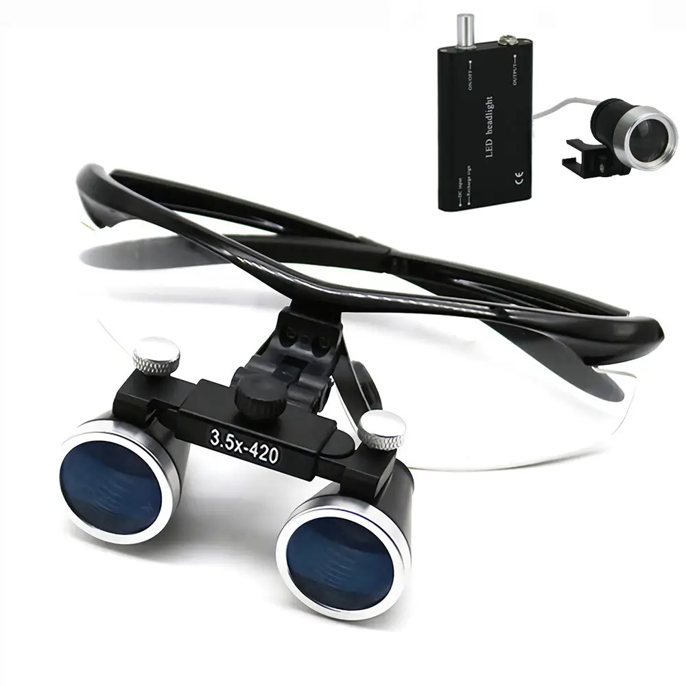 

Magnification Binocular Loupe Surgery Surgical Magnifier with 6w Headlight LED Light Dentist Medical Loupes Lamp