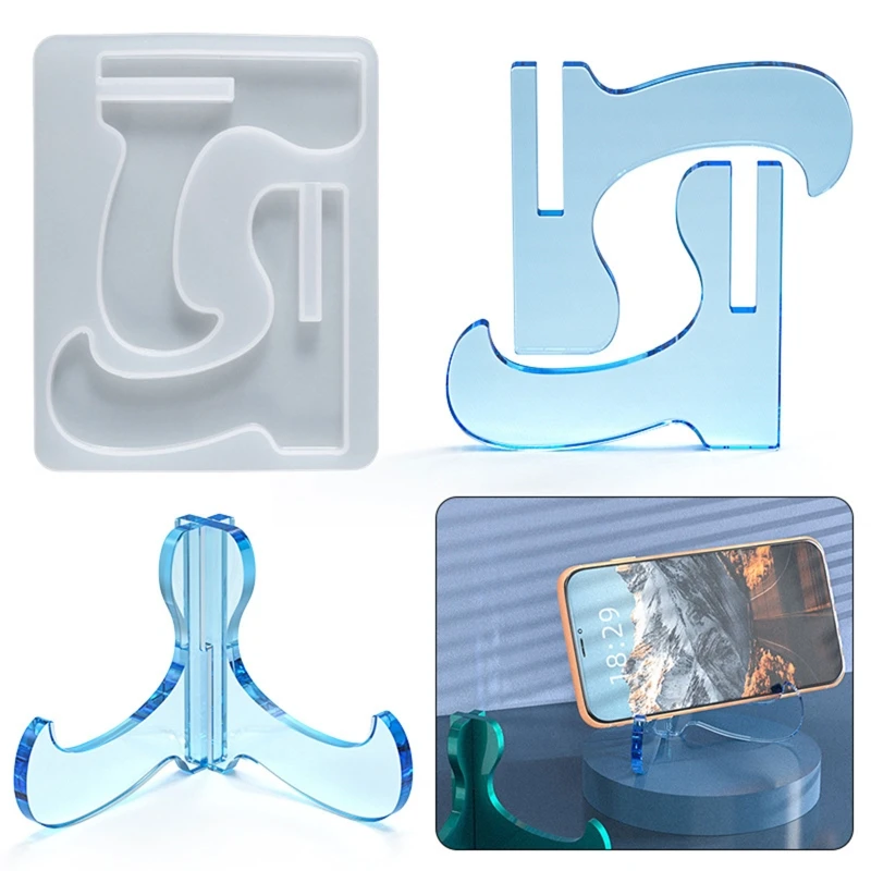 Mobile Phone Stand Silicone Mold DIY Assembly Cellphone Photo Frame Holder Bracket Crystal Epoxy Resin Casting Mould Crafts