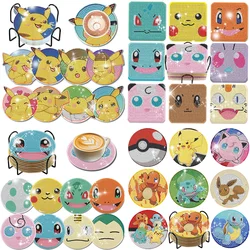 8 pezzi Pokemon pittura diamante sottobicchieri set con supporto diamante fai da te arte mosaico tazza di bevande tovaglietta da tavolo decorazioni per la casa regalo artigianale