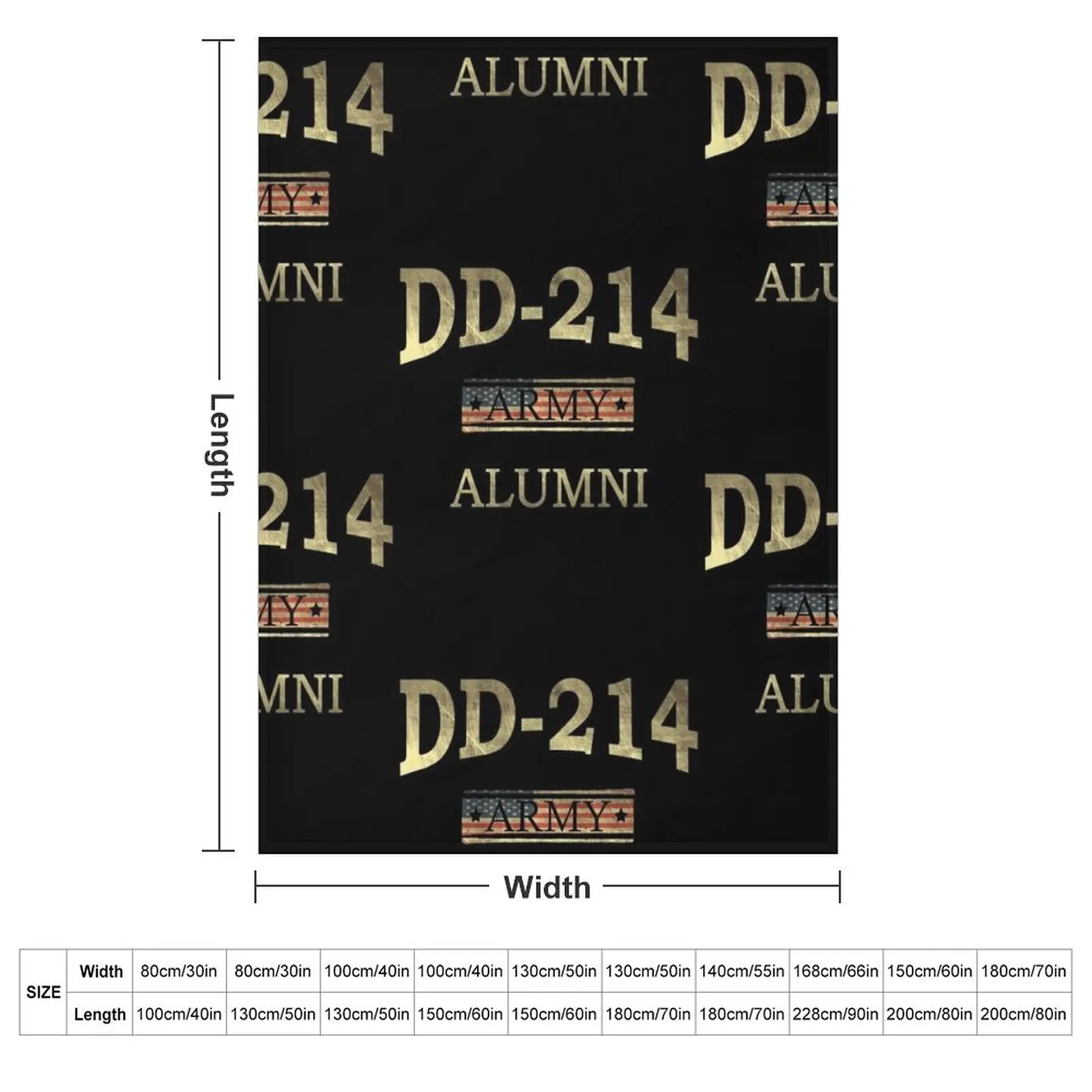 DD 214 Army Alumni Throw Blanket couch cozy soft plush fuzzy picnic outdoor blanket