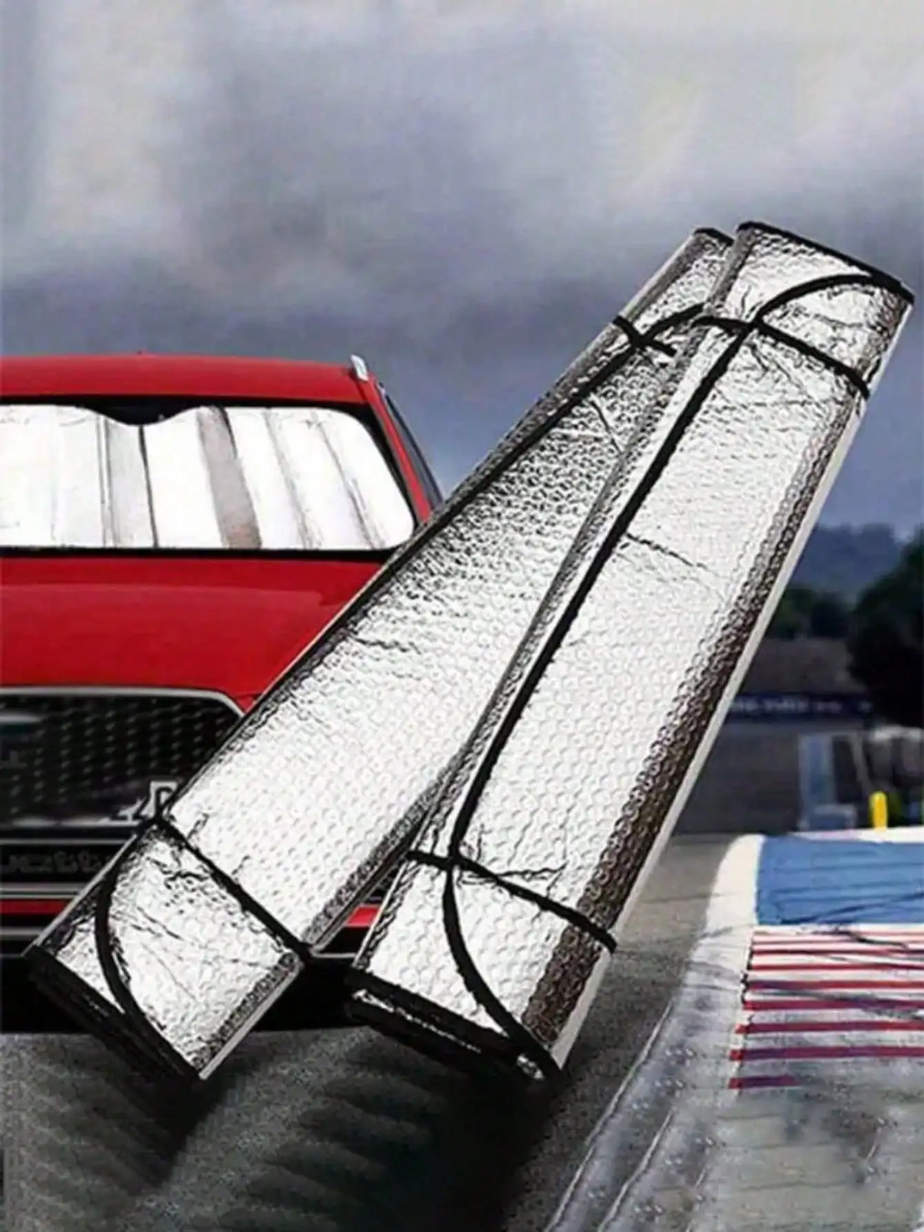 

1Pc Car Front Windshield Sun Shade UV Protection Heat Insulation Light Blocking Practical Essential Auto Accessory for Summer Use