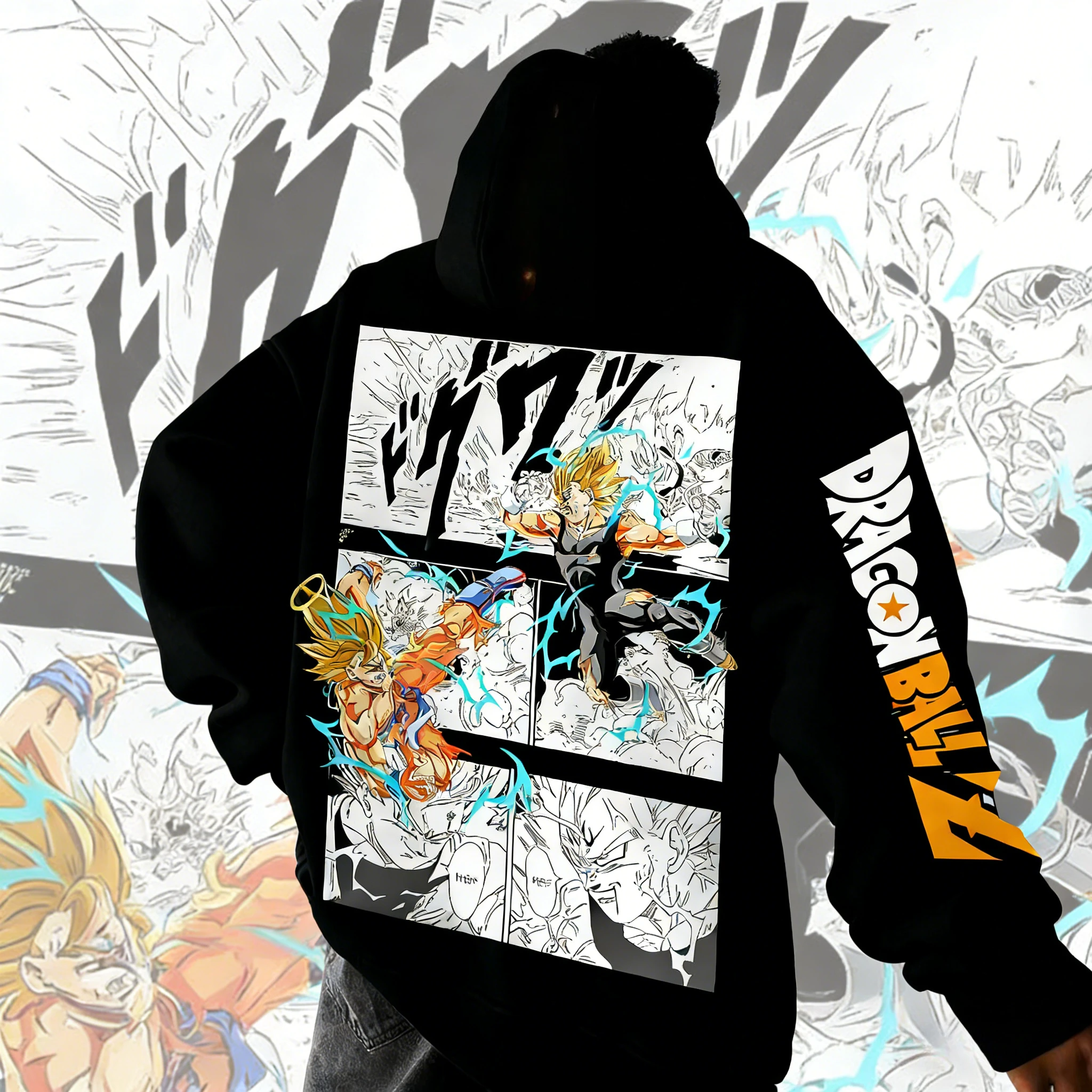 

Худи с принтом Dragon Ball Comics Co, коллаборация, осень-зима 2026, новая свободная повседневная толстовка в стиле ретро, японский Харадзюку, унисекс.