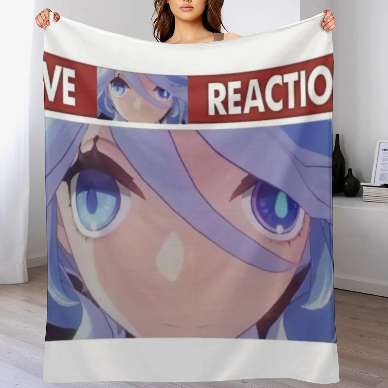 

Wide Furina Live Reaction Throw Blanket Cute Furrys For Sofa Thin valentine gift ideas Blankets