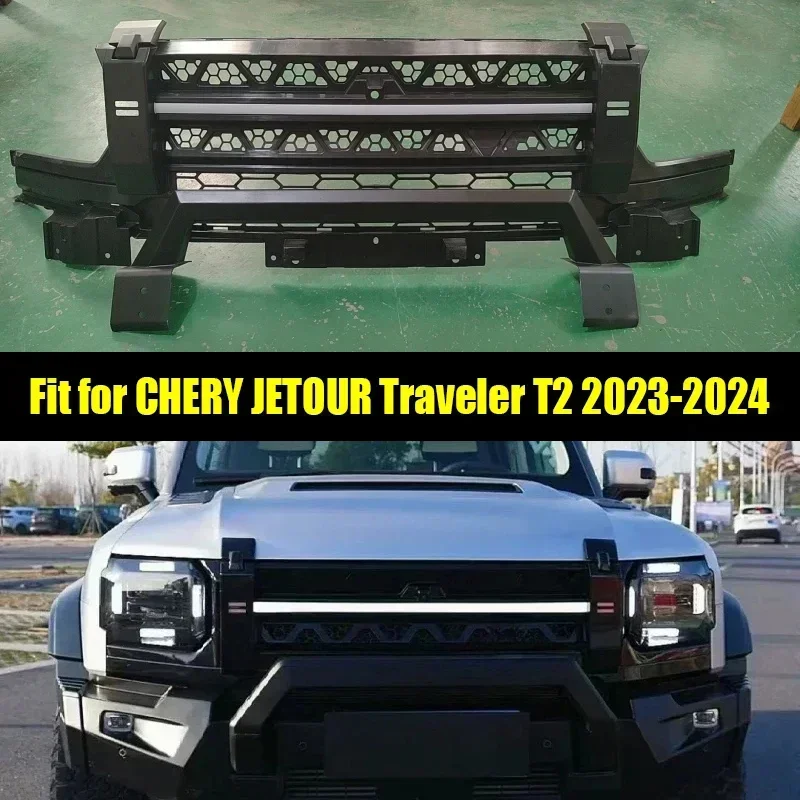 Car Front Bumper Grille Fit for CHERY Jetour Traveller T2 2023 2024 JMK Official Front Face Grille Auto Exterior Trims Parts