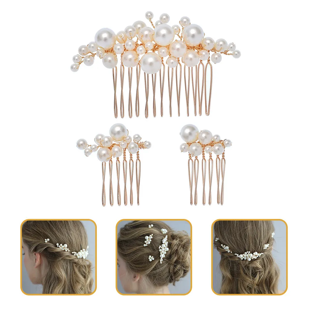 

Набор из 3 свадебных гребней для волос с жемчугом, элегантные аксессуары для свадьбы, боковые гребни для волос, свадебные украшения для головы, жемчужные головные уборы
