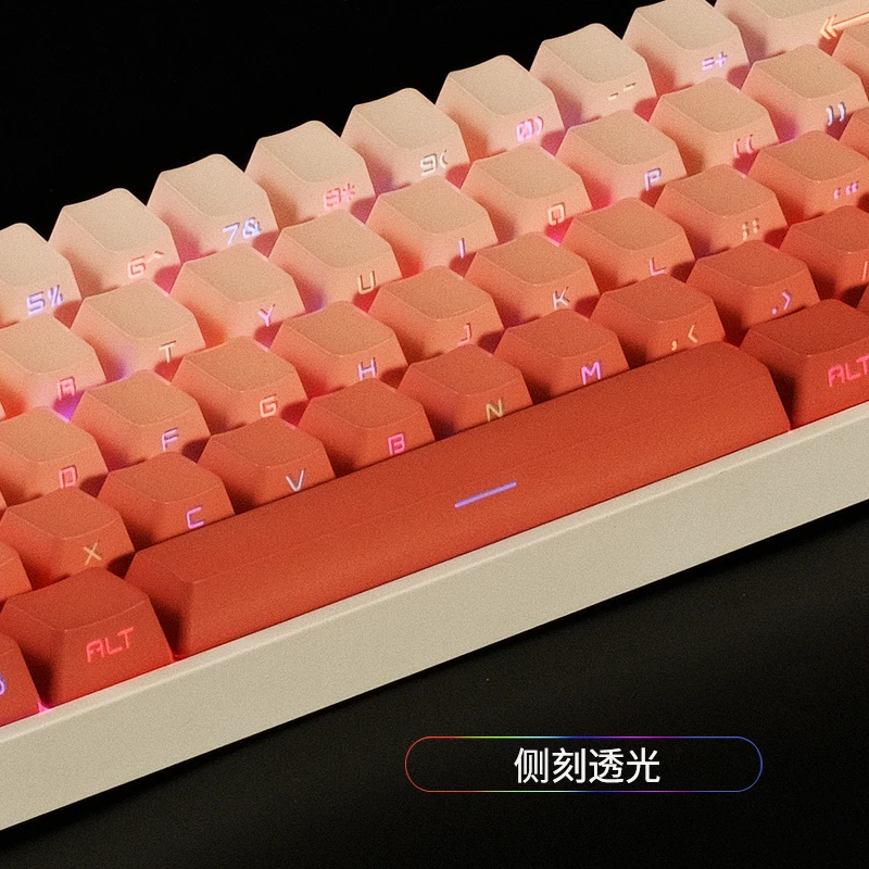 

Carmine Pink Keycaps for Mechanical Keyboard PBT Backlight Through Side Print OEM Suit 68 75 80 84 96 98 100 Layout Keyboard PC