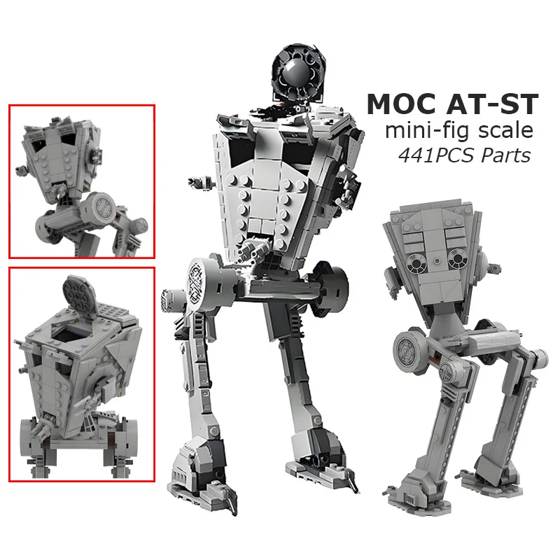 

MOC 441PCS Parts The Return of the Jedi AT-ST Walker Minifigs Scale Ver. Building Blocks Model DIY Assembly Bricks Toys Gifts