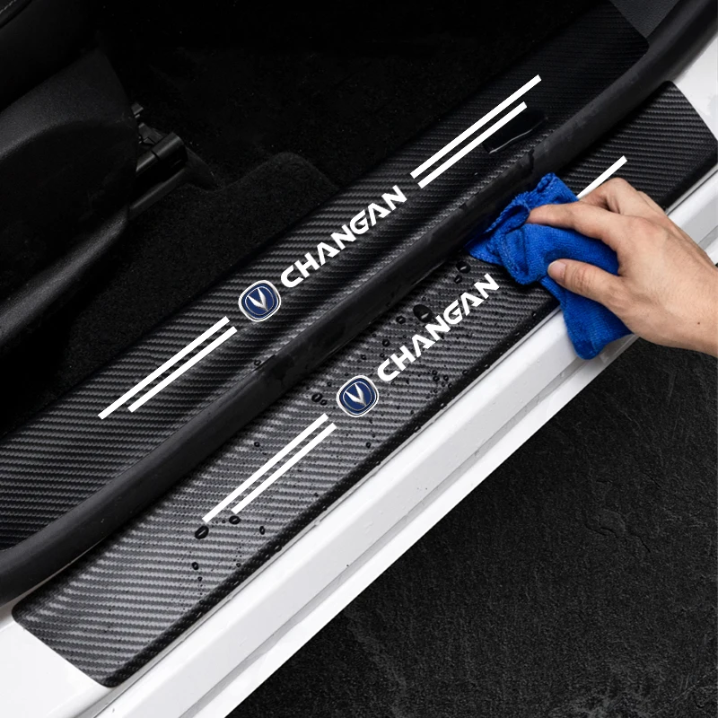 5Pcs Car Logo Threshold Door Sill Protector Anti Scratch For Changan CS75 CS35 Plus CS15 CS95 RAETON CX70 CS55 EADO CX20 Alsvin