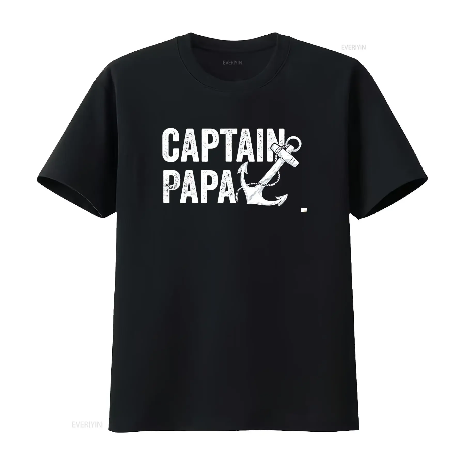 T Shirt Captain Papa Pontoon Lake Sailor Fishing Boating vintage Washed Soft fashion Unisex Breathable Top For Everyday Wear