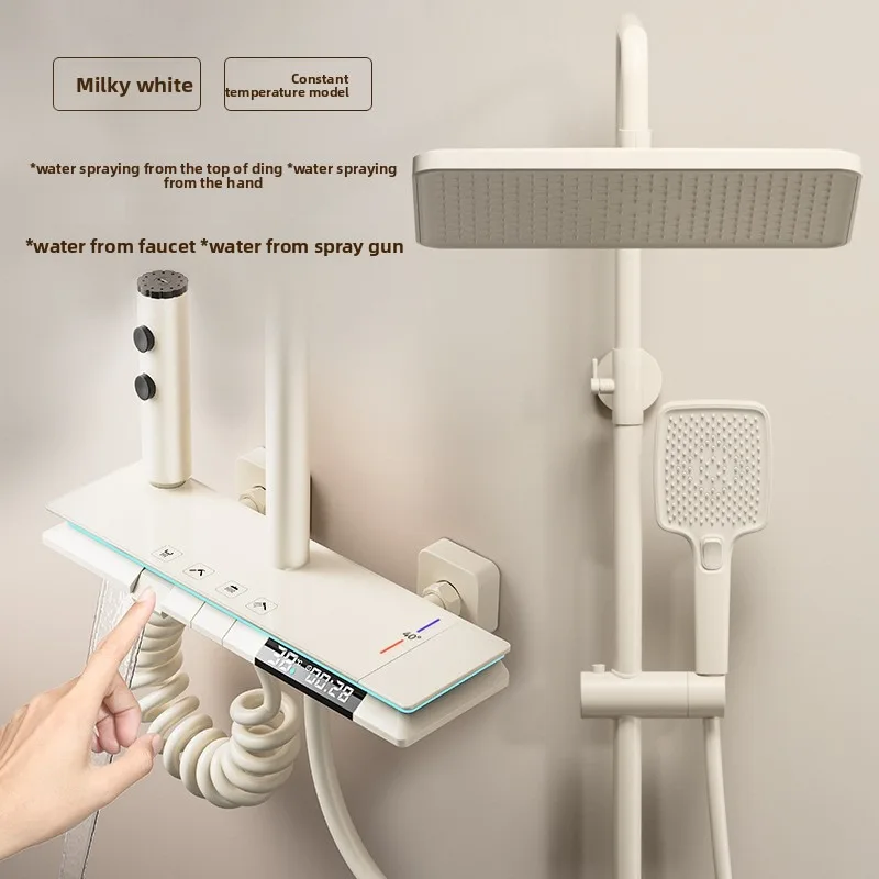 Thermostatic Shower Set Home Bathroom Piano Key Rain Shower Head Shower Head Sets Bathroom Shower Head Sets Copper Shower Set - view 4