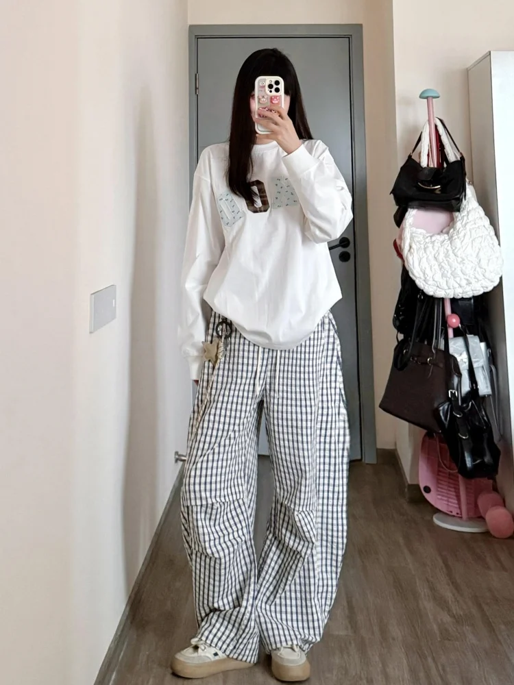 السراويل النسائية الأرجواني امرأة الخريف الفرنسية شيك المرقعة فحص مطوية سروال قصير الفني الحضرية المهنية المشهد الطبقات خمر