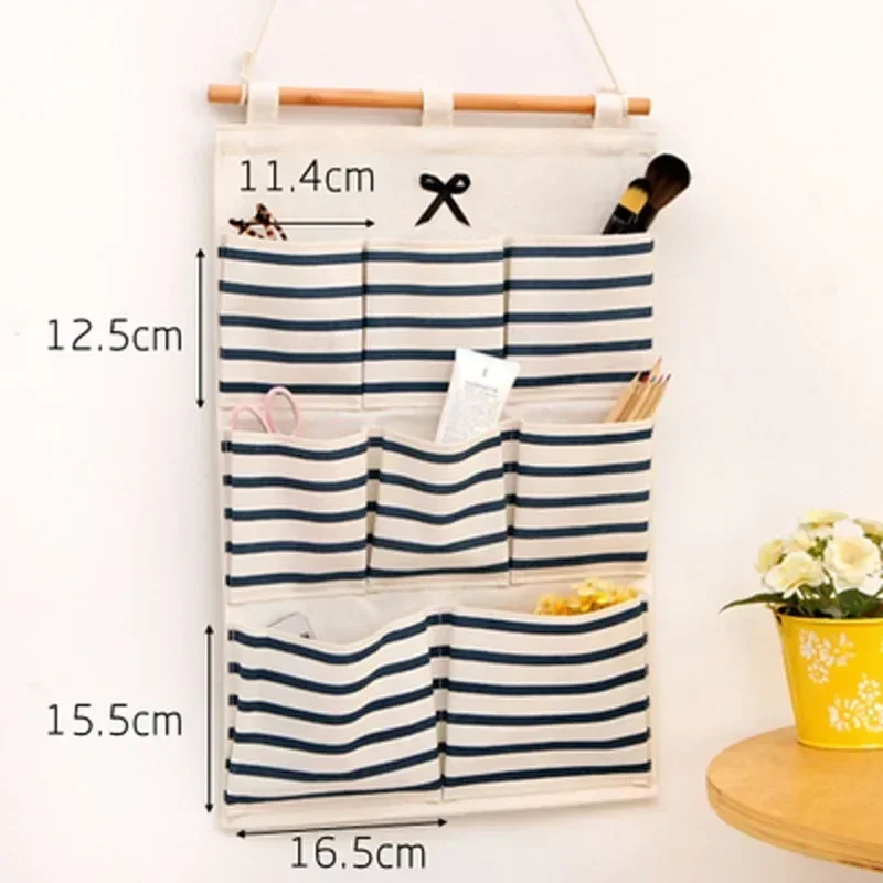 6/8 Pockets Cotton Hanging Storage Bag Waterproof Underwear socks Organizer Cosmetic Makeup Storage Shelf Sundries Bags