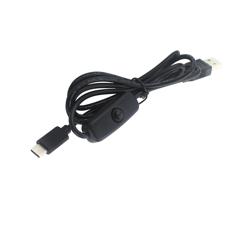 Cable de interruptor de encendido/apagado Raspberry Pi 4B USB a tipo C 20AWG 5V 3A 1,5 M