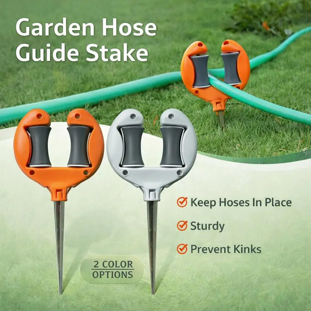 Garden Hose Guide Nail Top Roller Soft Water Pipe Positioning Pointed Head Lawn Hose Guide Spike Holder