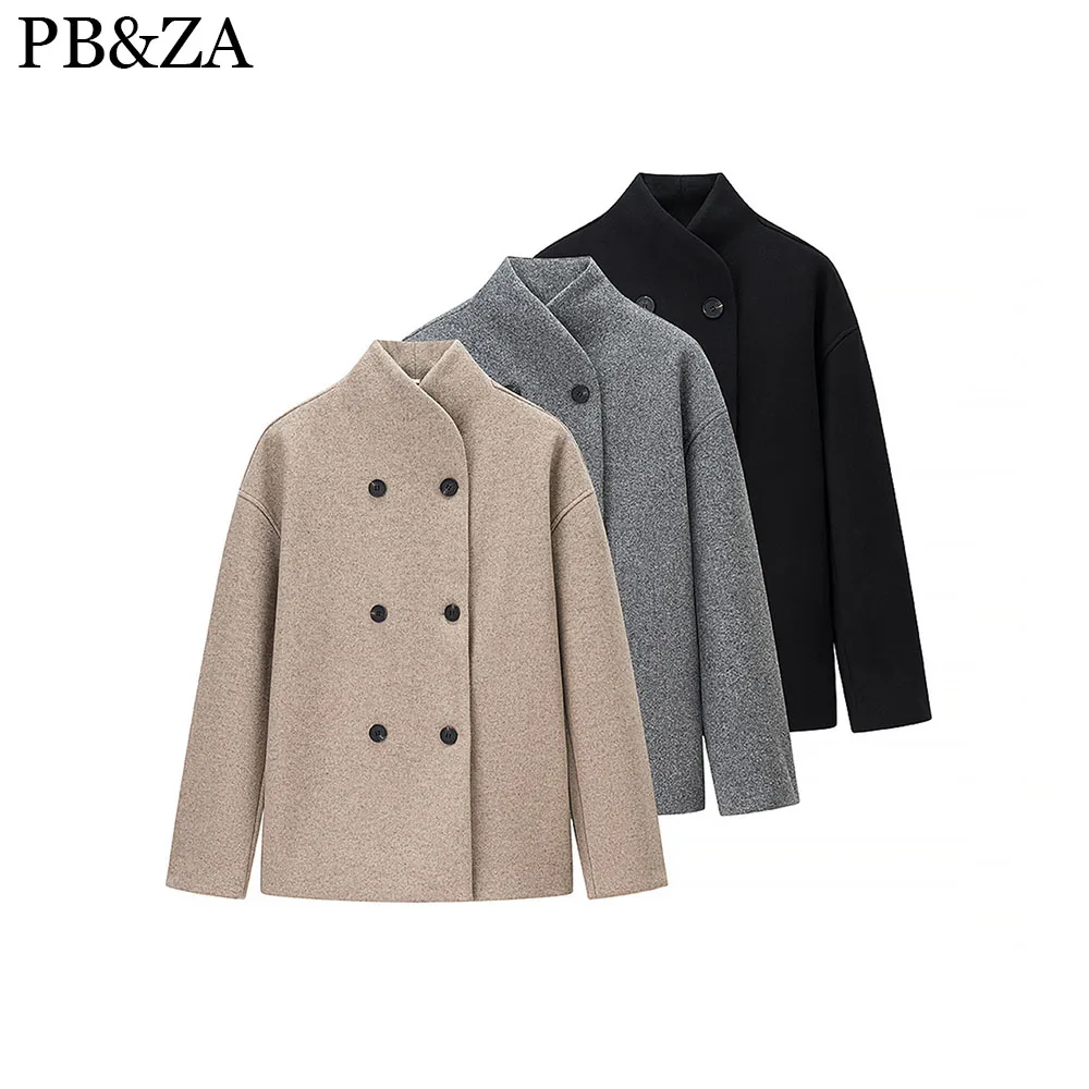 

Осенняя новая женская модная тенденция, универсальное 3-цветное шерстяное пальто с темпераментом для поездок на работу
