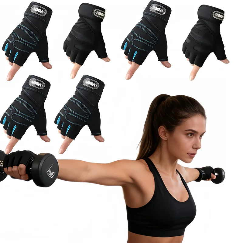 

Breathable Half Finger Mountain Road Cycling Gloves Anti-Slip for Fitness Heavy Training Sports Protective Gear