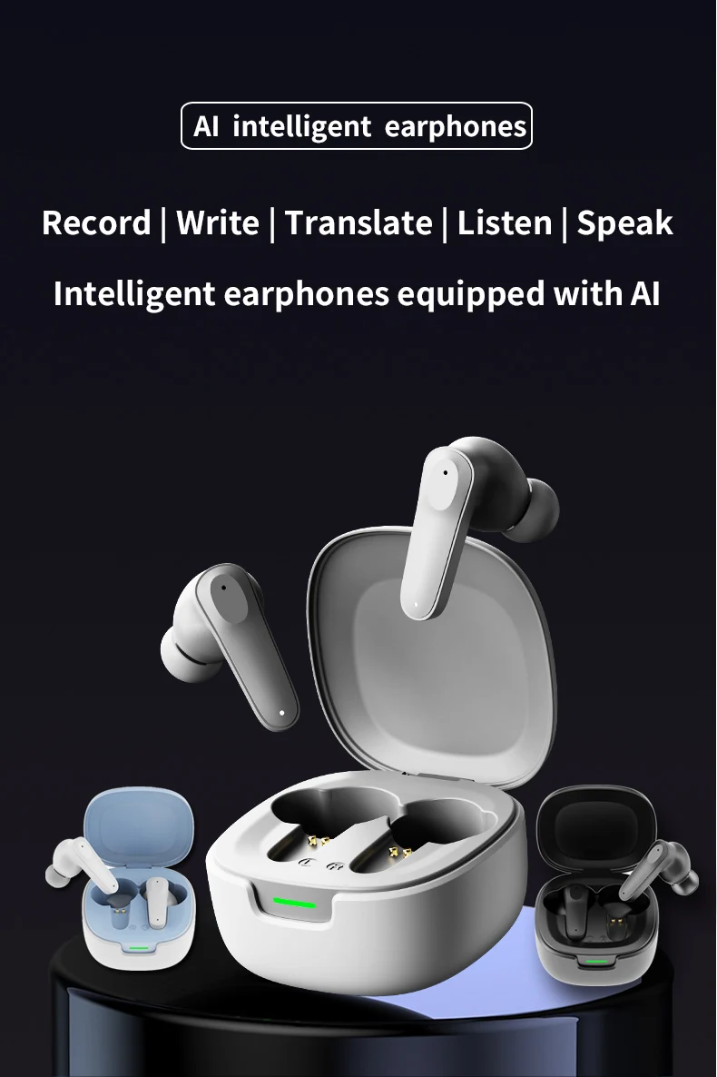 

New A98 Multilingual Ai Intelligent Translation Function Wireless Bluetooth Earphones ENC Noise Reduction In-Ear Smart Earbuds