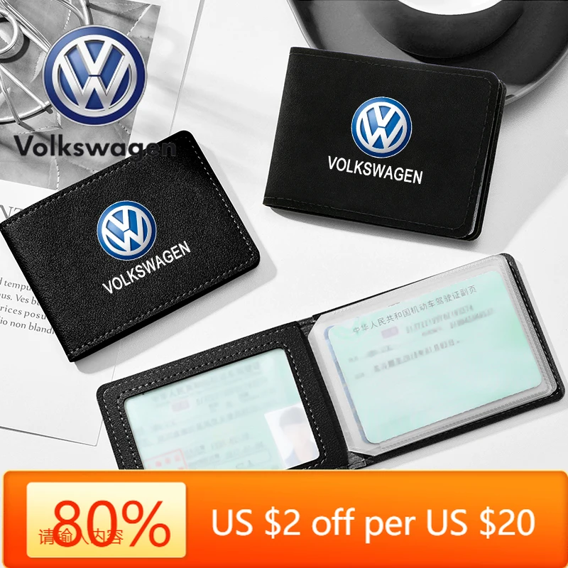 

Горячие эмблемы, чехол для автомобильных водительских прав, замшевый чехол для документов с защитой от меха, держатель для кредитных карт для Volkswagen Polo Tiguan VW