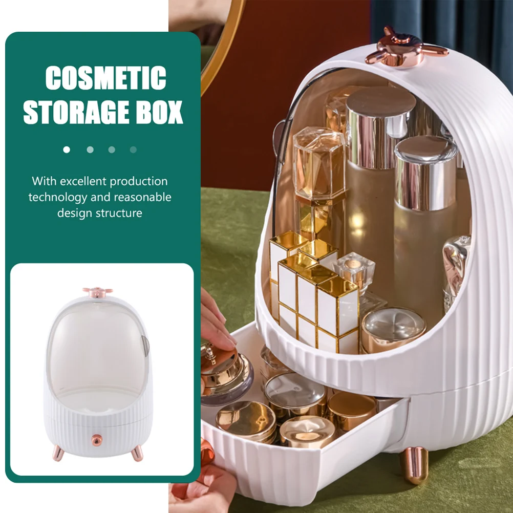 

Sturdy Makeup Storage Box Large Capacity Organizer Case Led Light For Bedroom Bathroom Decorative Use Easy Access